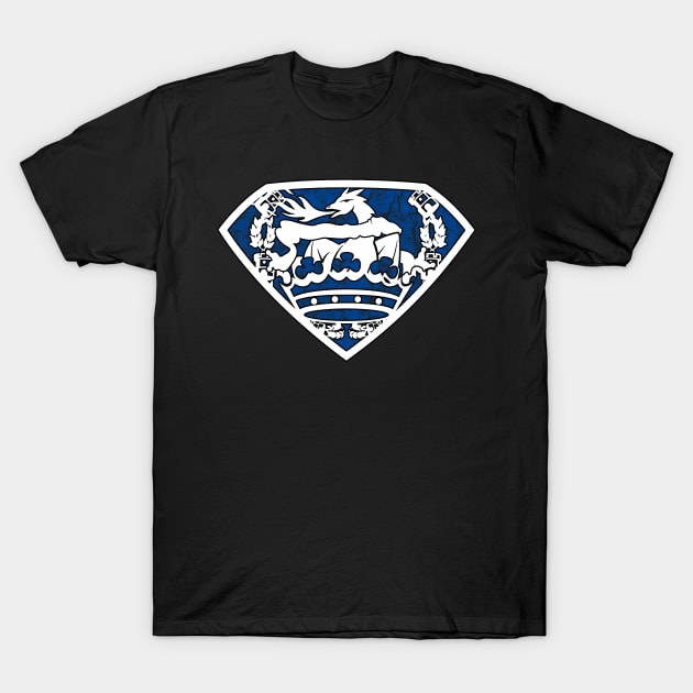 DragonMan Crest (White) T-Shirt by paulponte